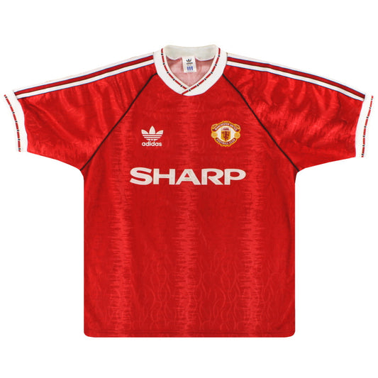 1990-92 Manchester United Home Shirt L/XL