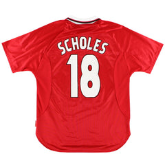 1997-00 Manchester United Champions League Home Shirt Scholes
